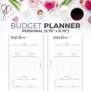Budget Planner Personal Insert Printable | Minimal Monthly Finance Tracker Planner Pages