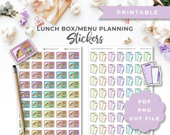Lunch Box & Menu Planner Stickers (Digital Download)
