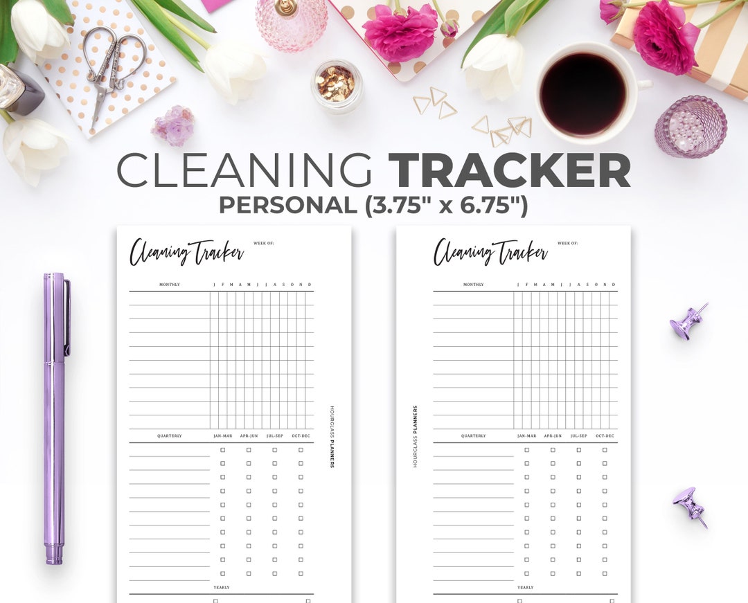 Cleaning Schedule Personal Insert | Printable Minimal Monthly ...