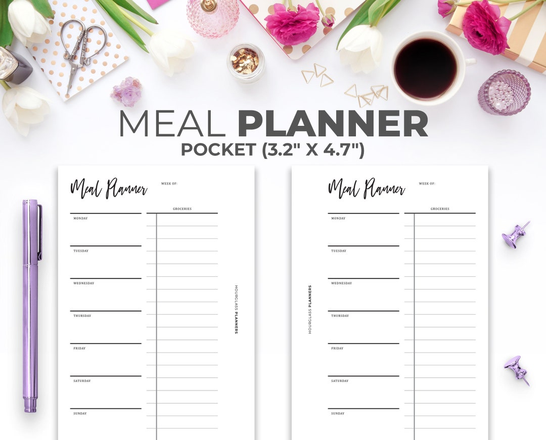  Pocket Menu Planner Planner Insert Refill, 3.2 x 4.7