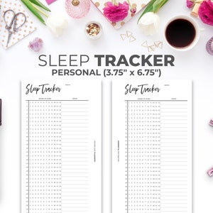 May include: A black and white printable sleep tracker sheet with the text "Sleep Tracker" at the top. The sheet is designed to track hours of sleep for each day of the month. The sheet measures 3.75 inches by 6.75 inches.