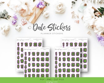 Halloween Printable Date Number Planner Stickers - Small (A02S)