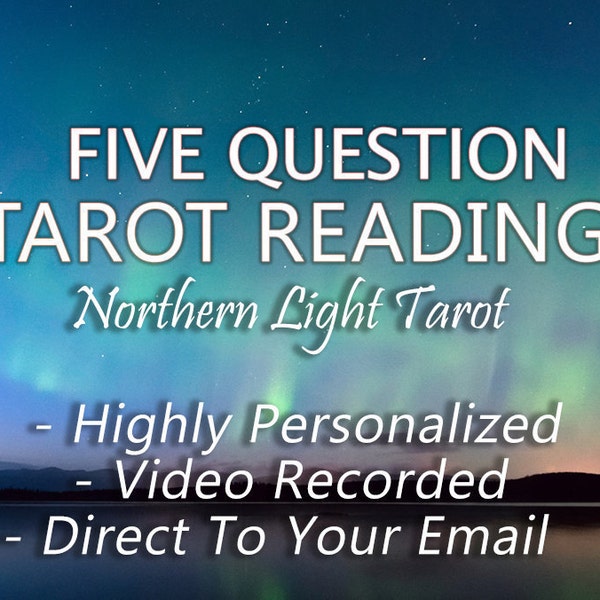 5 QUESTION Video aufgezeichnet TAROT Lesung von Nordlicht Tarot, in hohem Grade personalisiert, in der Tiefe und direkt an Ihre E-Mail