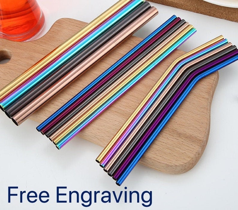 Personalised Stainless Steel Metal Drinking Straws FREE image 0
