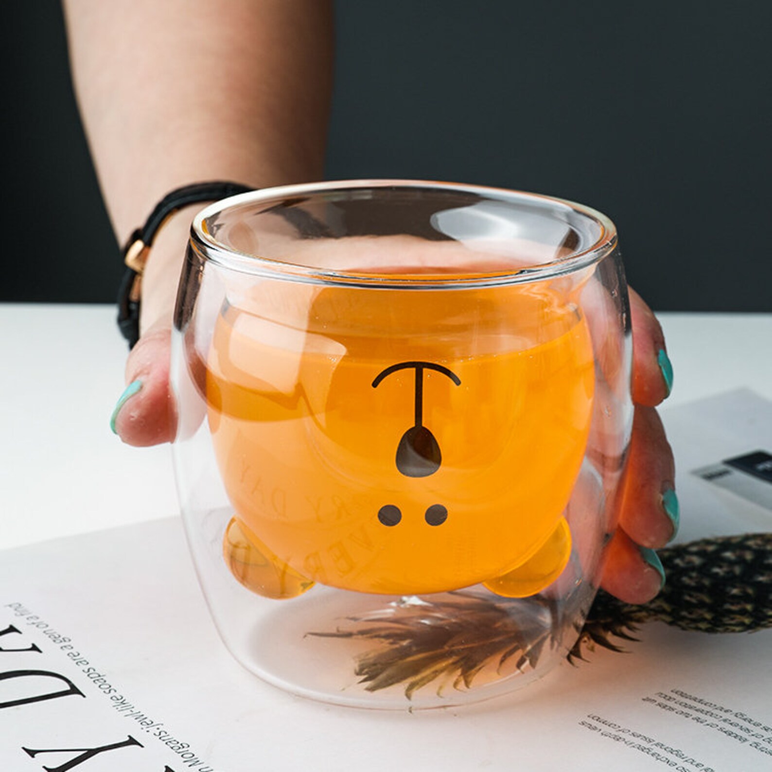 Teddy Bear Double Walled Drinking Glass by MYLEE London Etsy