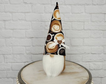 Coffee Gnome Christmas Gift for Coffee Lover, Coffee Bar Decor, Scandinavian Gnome for Coffee Themed Tiered Tray Decor, Kitchen Gnome