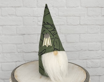 Cottagecore Gnome Gift for Plant Lover, Gardener Gnome, House Plant Office Decor, Olive Green Home Decor, Tiered Tray Kitchen Decor