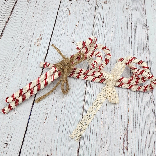 Handmade Candy Canes, Rustic Christmas Tree, Secret Santa Gifts at Work, Stocking Stuffers for Mom, Prim Christmas Ornaments, Hostess Gifts