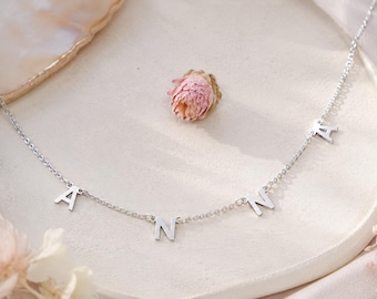 Personalized Letter Necklace, Initial Necklace, Custom Name Necklace, Gold Silver Letter Necklace, Bridesmaid Gift, Dainty Necklace for Her