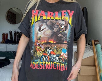 80's HARLEY-DAVIDSON タンクトップ USA製　ヴィンテージ Rare 1989 Vintage Harley Davidson Tank Top Crop Top Butterflies