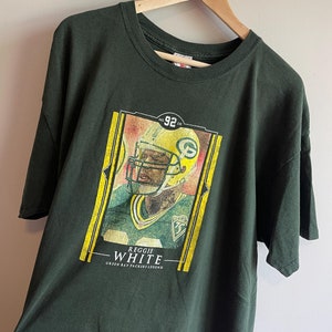 1996 Green Bay Packers Reggie weißes Sammler-Shirt Super Bowl Meister Gitter Eisenkrieger Helm Sammelkarten
