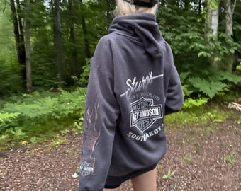 Vintage Harley Davidson Sweatshirt Sturgis Camouflage Camo Flame