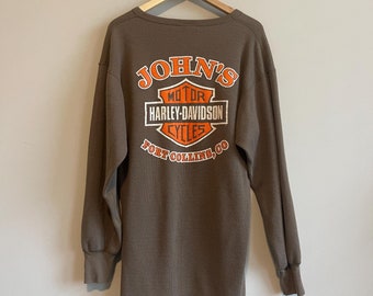 00s Harley Davidson Brown Thermal - Etsy