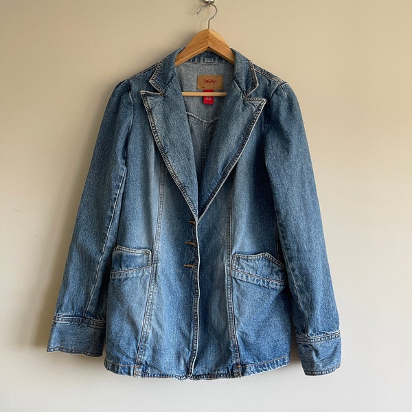 Y2K denim blazer jacket jean type Pinterest New York City style tiktok