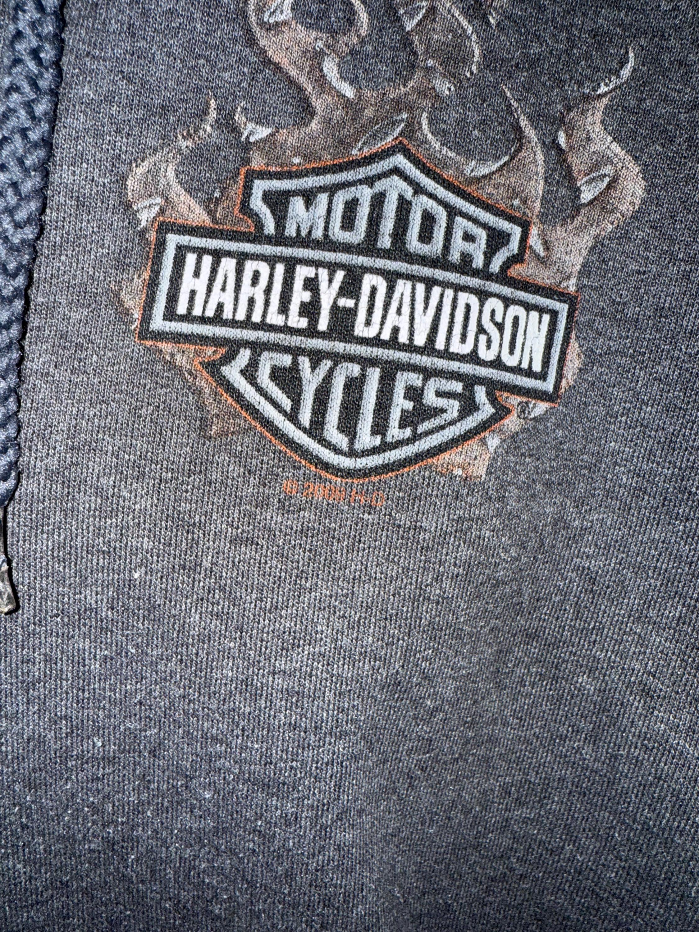 Vintage Harley Davidson Sweatshirt Sturgis Camouflage Camo Flame