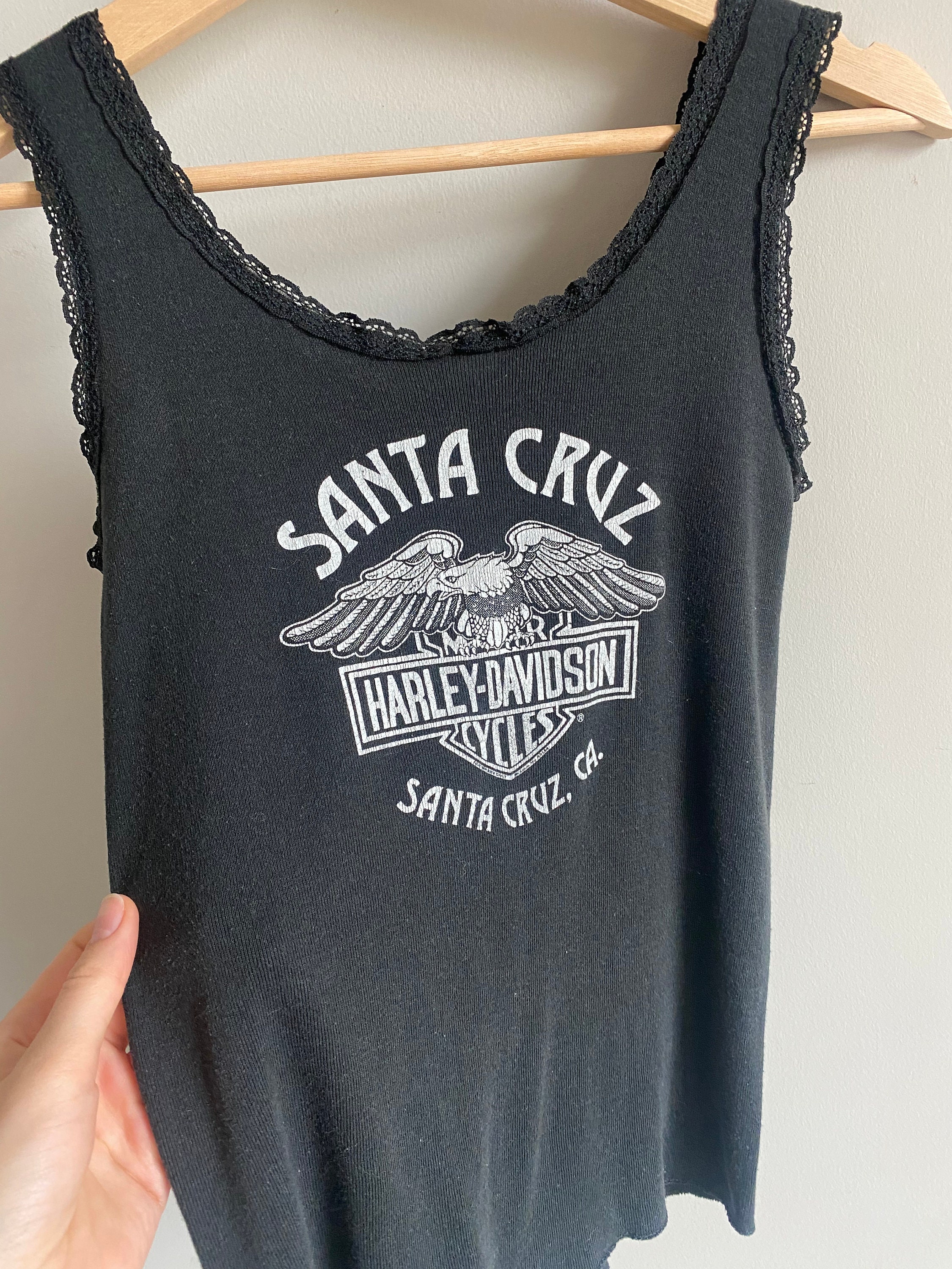 Rare 1989 Vintage Harley Davidson Tank Top Crop Top Butterflies