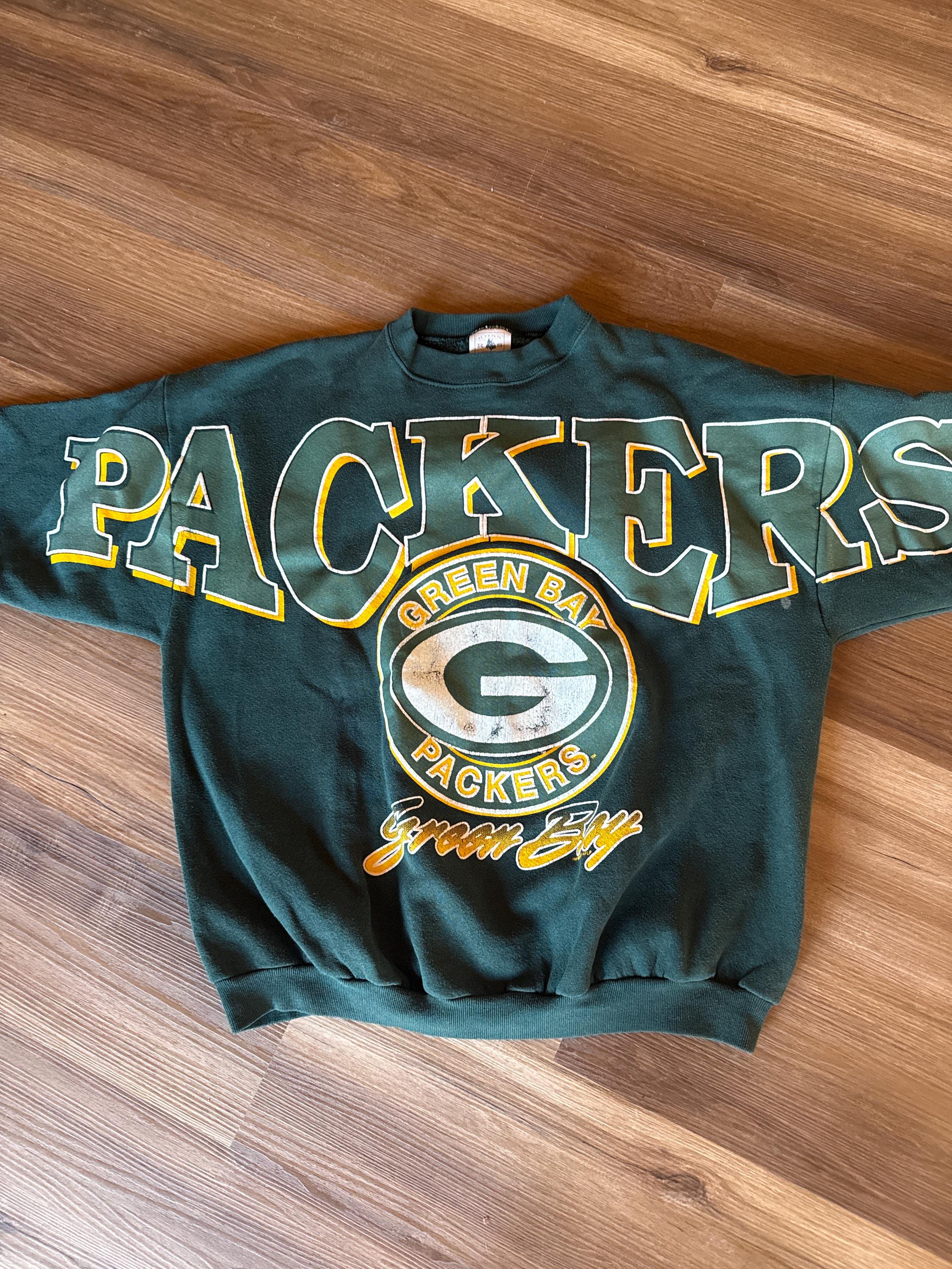 SUPER RARE Vintage 1995 Packers Sweatshirt Letters Across Chest
