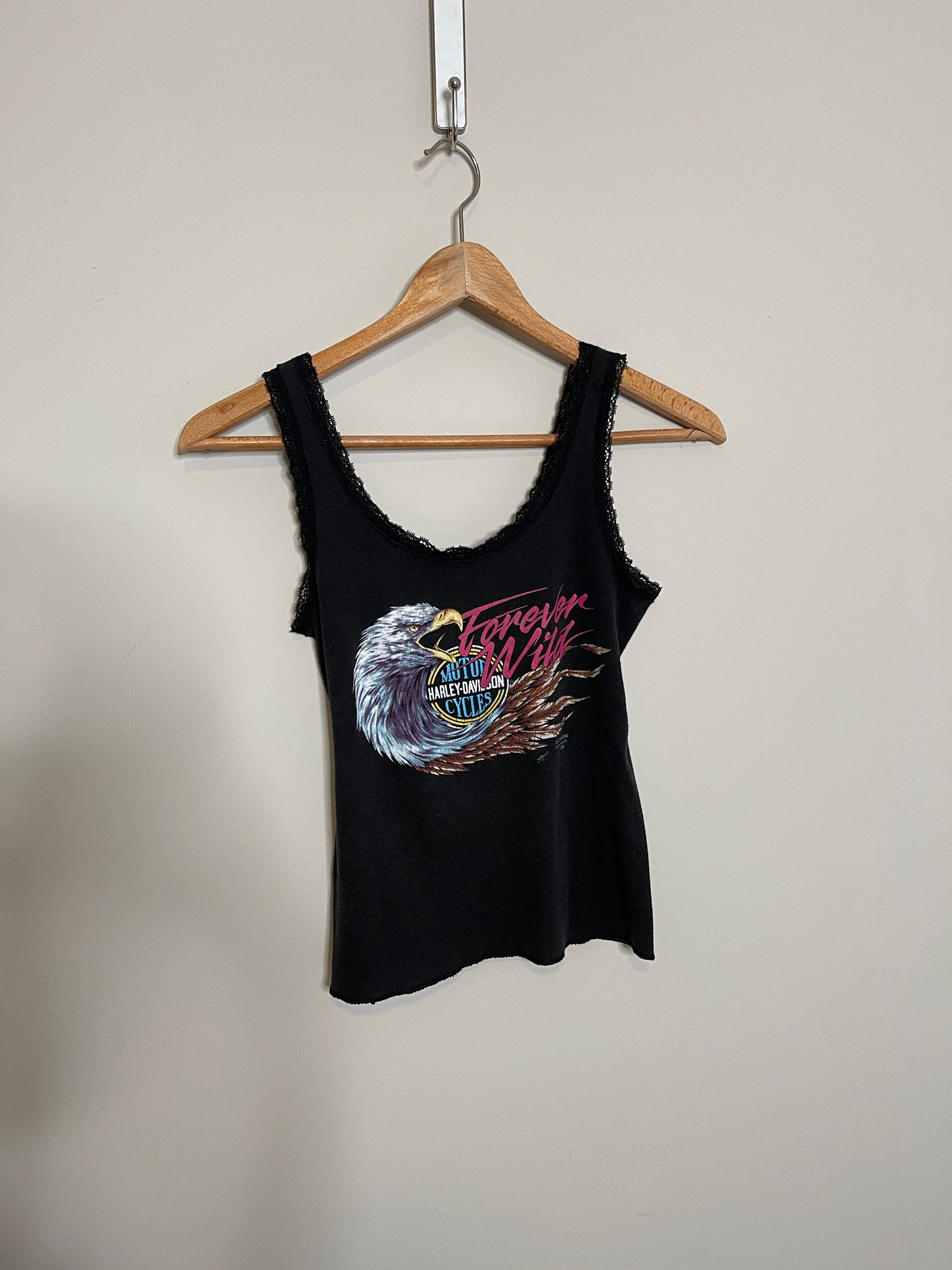 Rare Vintage Harley Davidson Tank Top Lace Beach Coastal South
