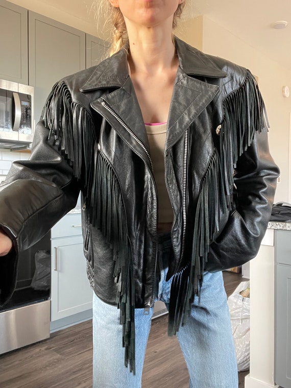 RARE Vintage Leather Fringe Jacket Amazing Classic Beautiful Etsy