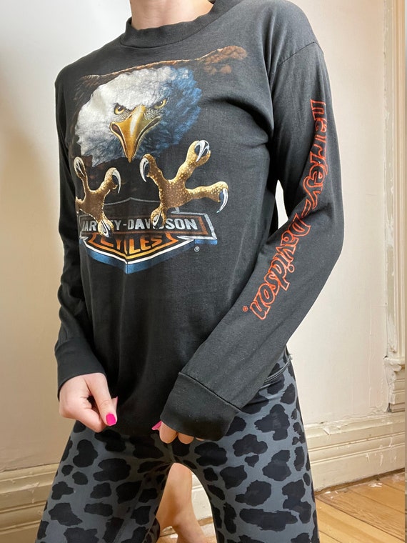 Vintage Harley Davidson long sleeve shirt 1980s Wh