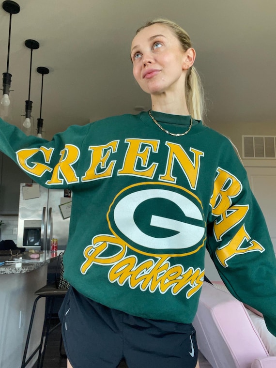 希少80s USA製NFLオフィシャル PACKERSニットセーター 好デザイン SUPER RARE Vintage 1995 Packers Sweatshirt Letters Across Chest
