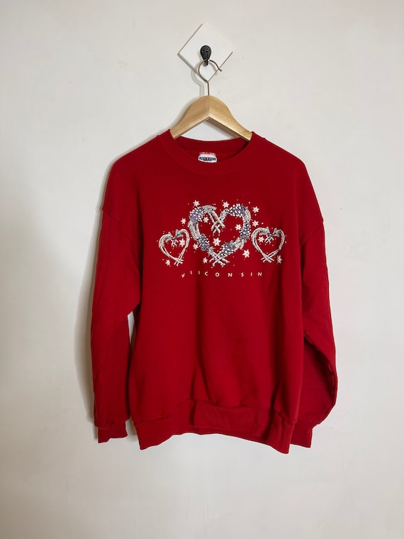 Vintage 90s Wisconsin crewneck sweatshirt comfy 90