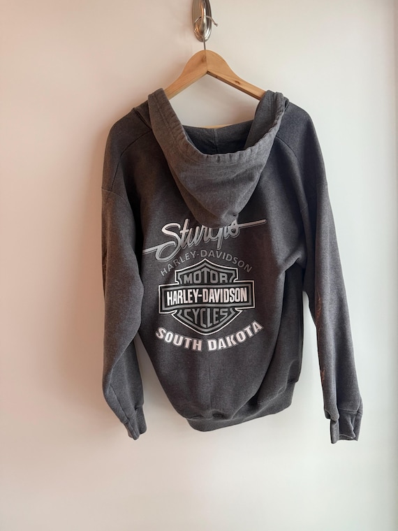 Vintage Harley Davidson Sweatshirt Sturgis Camouflage Camo Flame