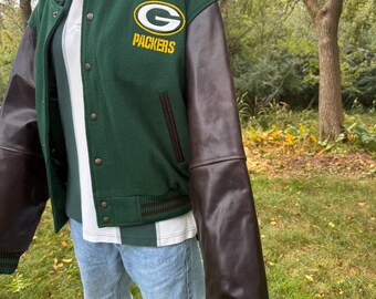 Vintage 80s Leatherman Jacket Green Bay Packers Jacket Leather