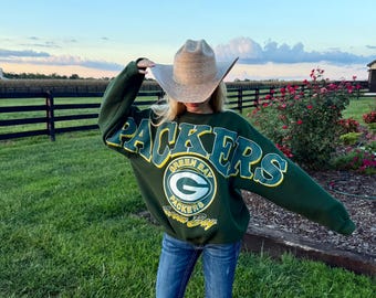 SUPER RARE Vintage 1995 Packers Sweatshirt Letters Across Chest