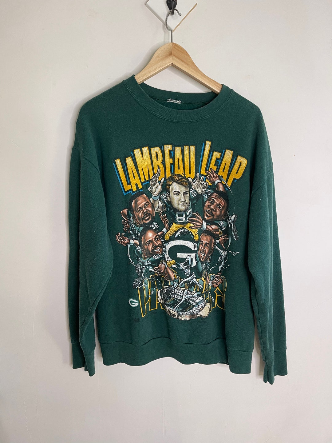 Vintage 1980s Green Bay Packers Sweatshirt Lambeau Leap 1980s