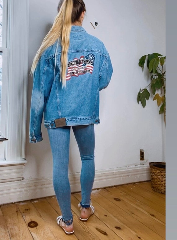 vintage harley davidson jean jacket