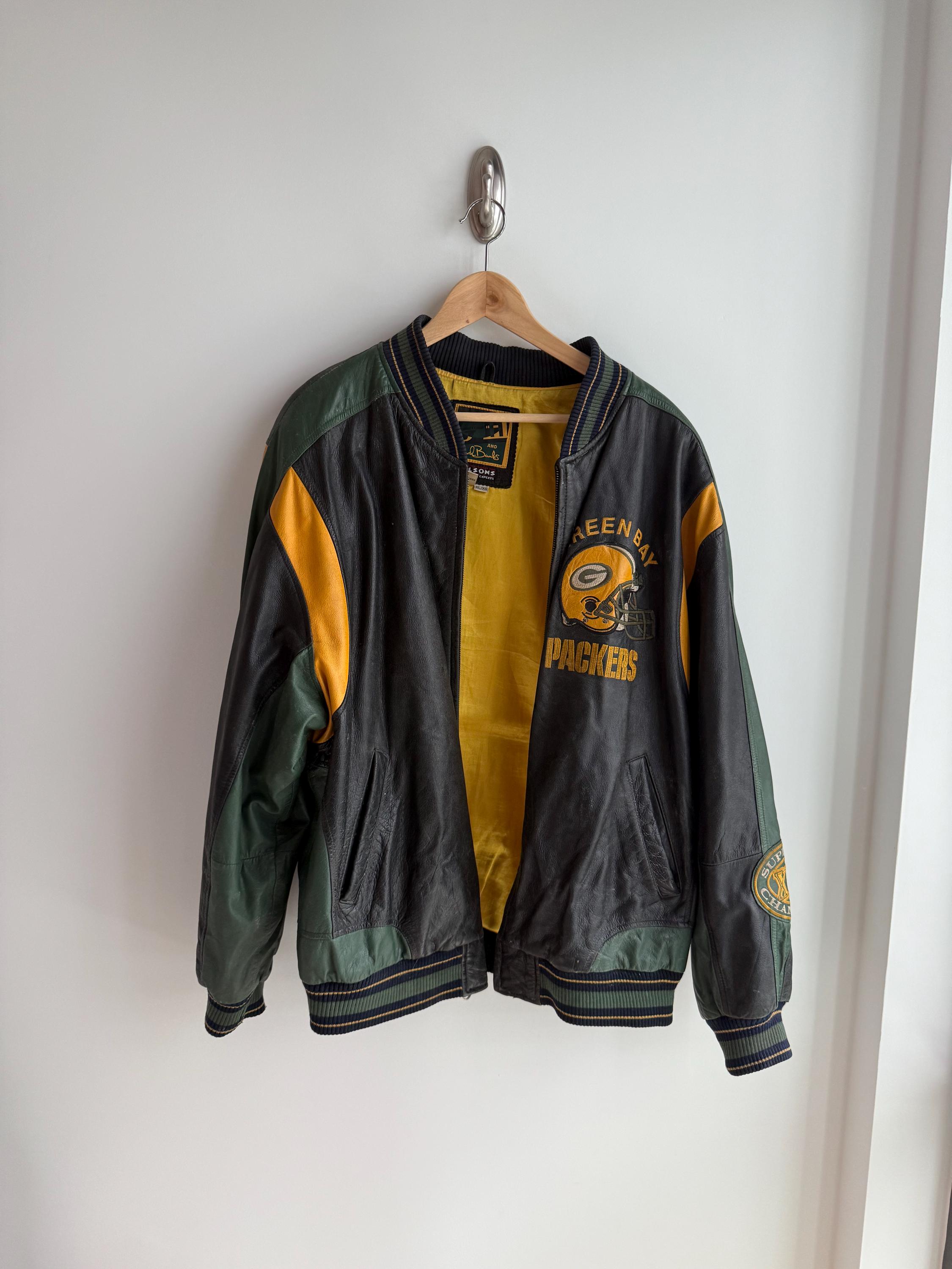 希少✨90s NFL GREEN BAY PACKERS 本革　レザージャケット GREEN BAY PACKERS NFL FOOTBALL LEATHER JACKET X-LARGE | eBay