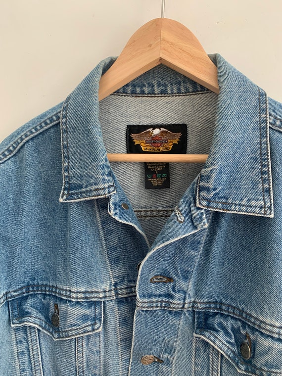 vintage harley davidson jean jacket