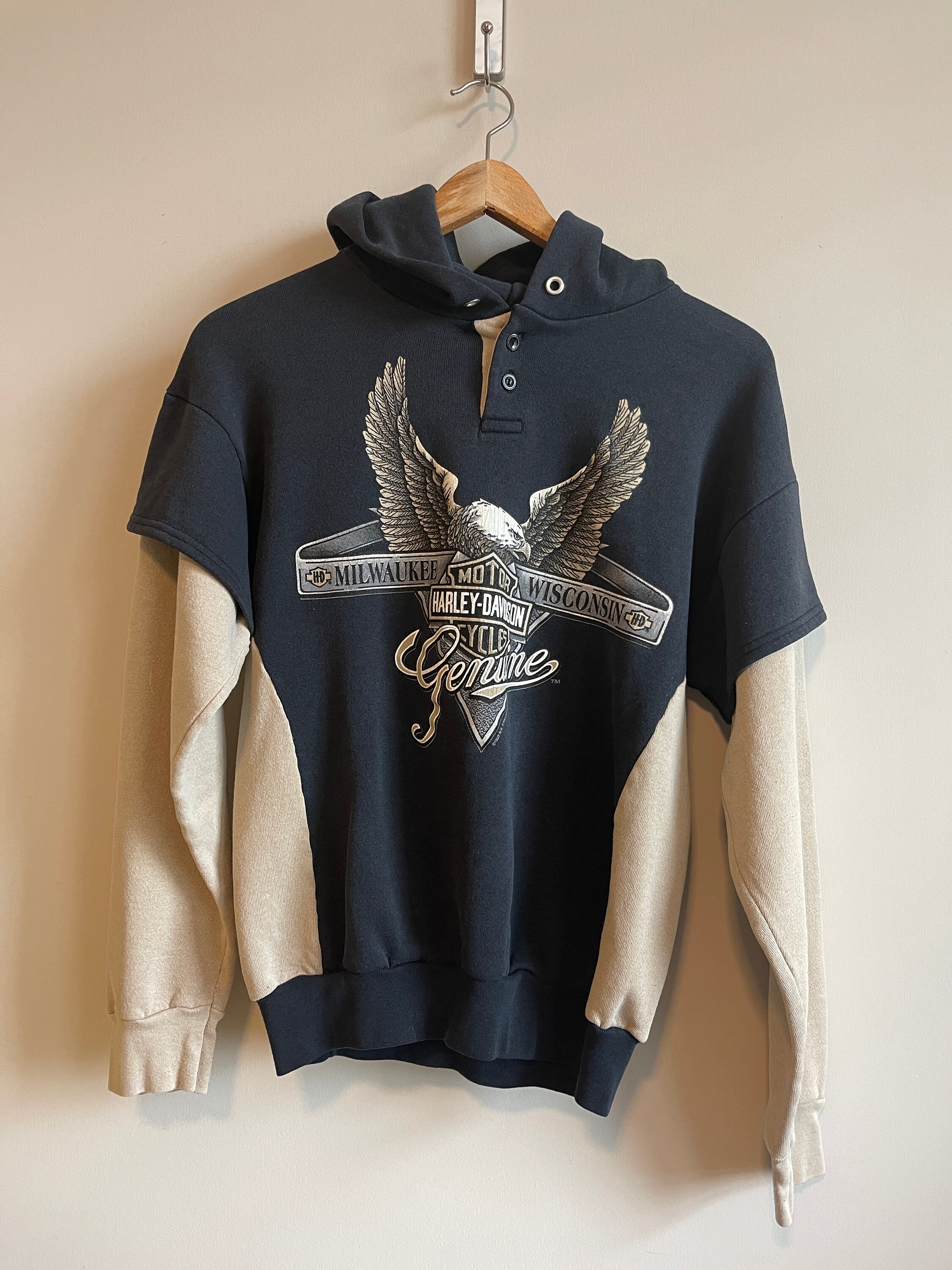 Vintage 1980 Harley Davidson Two Tone Sweatshirt Crewneck