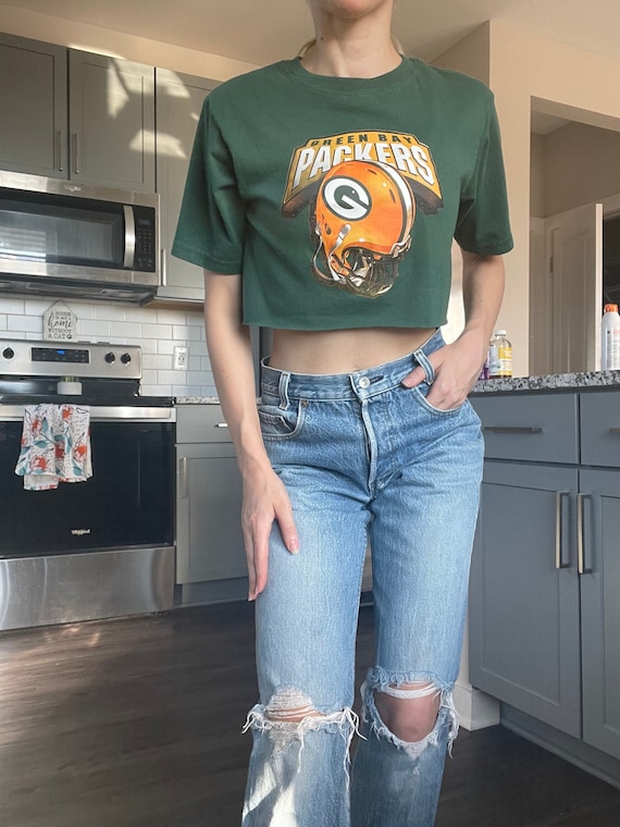 Vintage 1990s Green Bay packers custom crop jersey