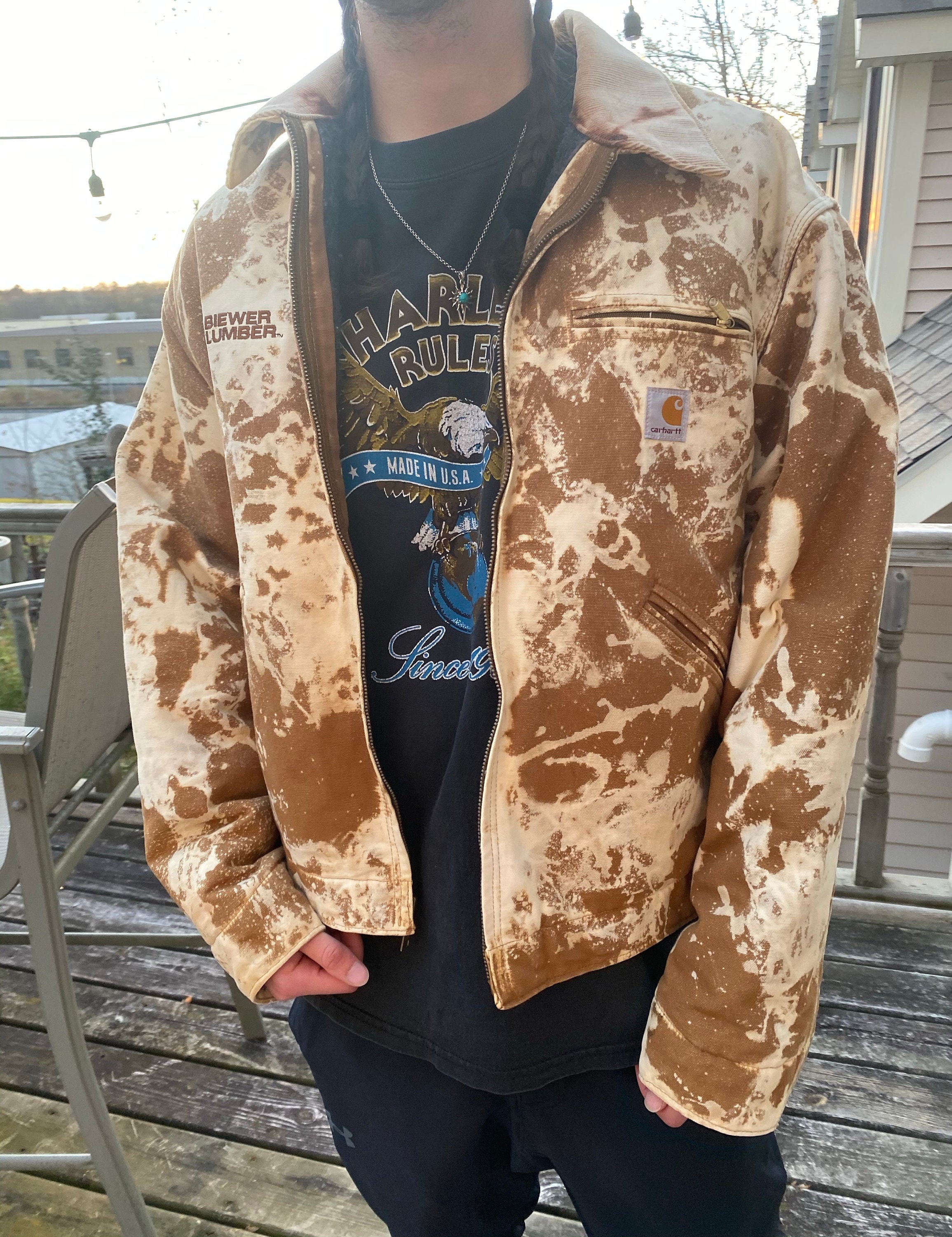 Vintage Carhartt Jacket Custom 1 of 1 Dyed Distressed Coat Vintage Carhartt Jacket Custom 1 of 1 Dyed Distressed Coat