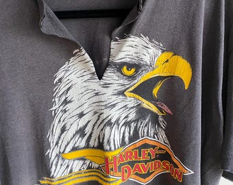 RARE Vintage Harley Davidson 1980s Harley Eagle Funwear T