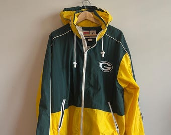 Vintage 90s Green Bay Packers Jacket With Zip up Coat Retro Packer