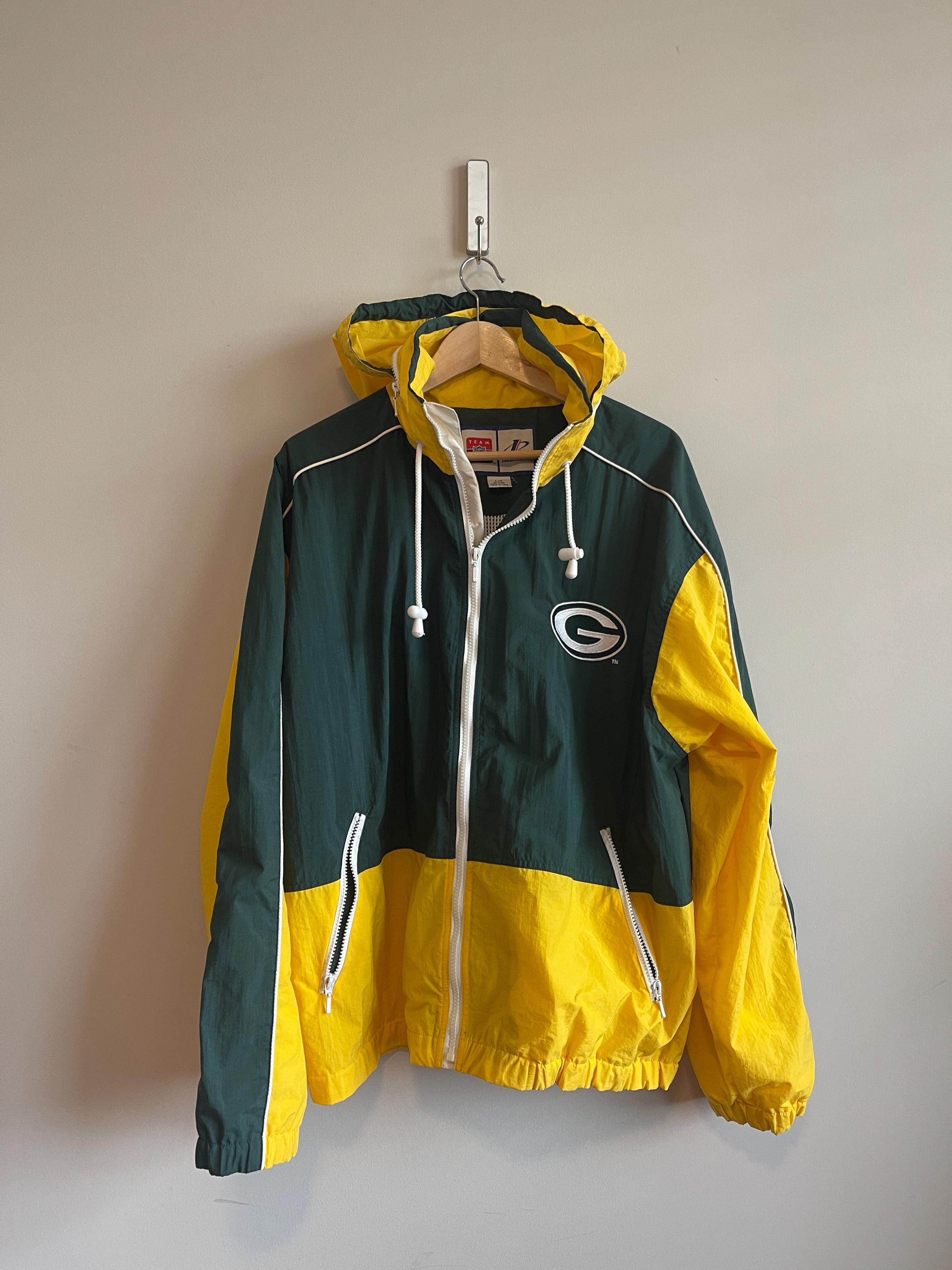 Vintage 90s Green Bay Packers Jacket With Zip up Coat Retro Packer