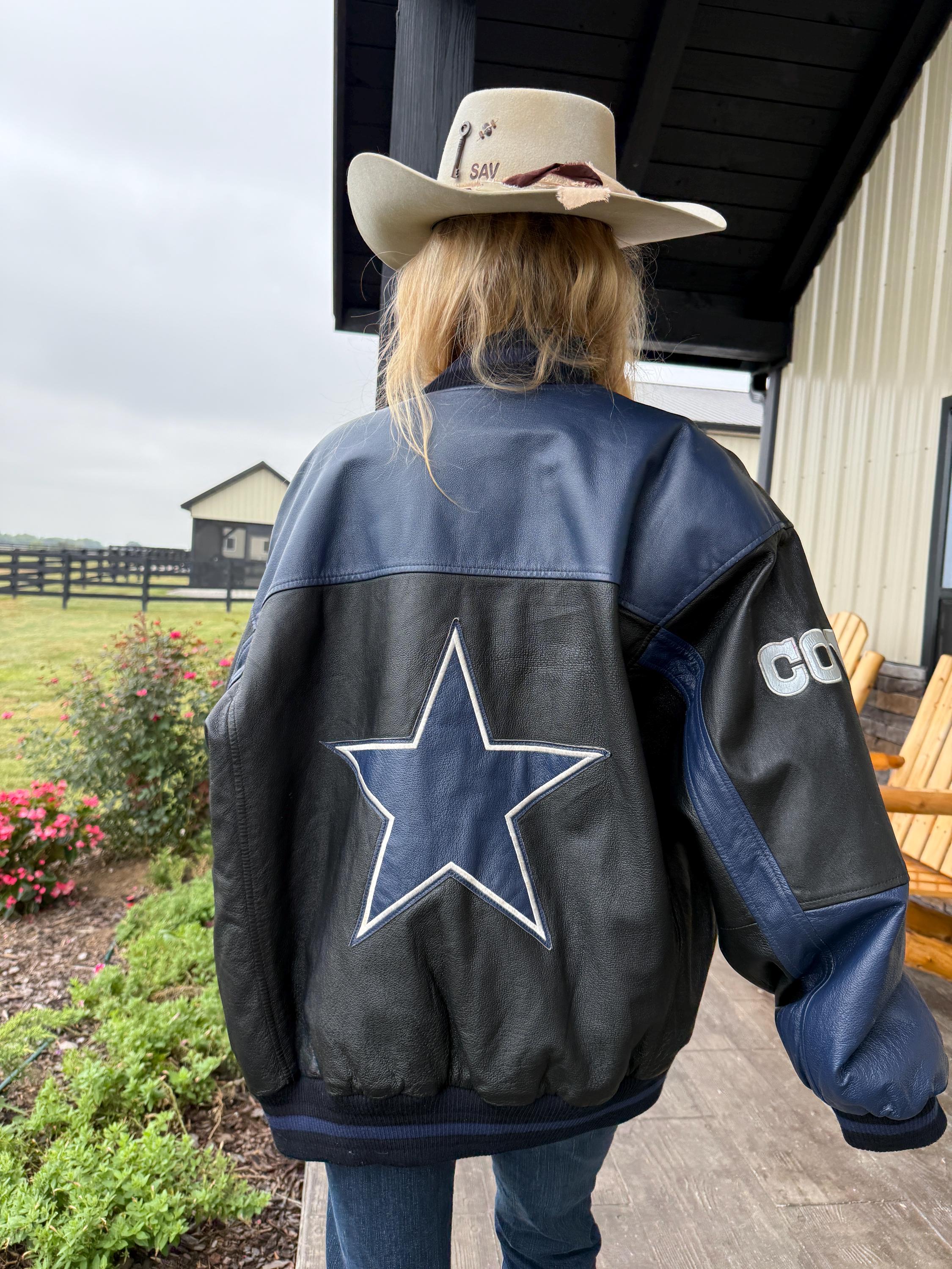 Dallas Cowboys Leather Bomber Jacket - Etsy