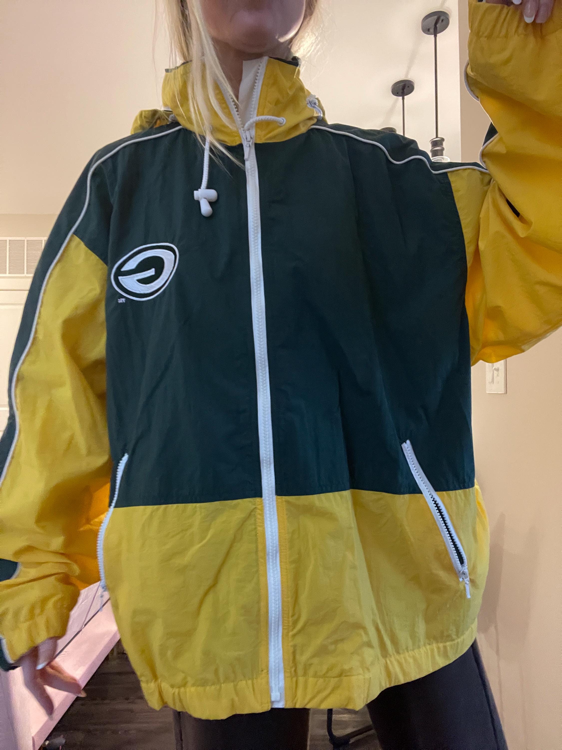 Vintage 90s Green Bay Packers Jacket With Zip up Coat Retro Packer