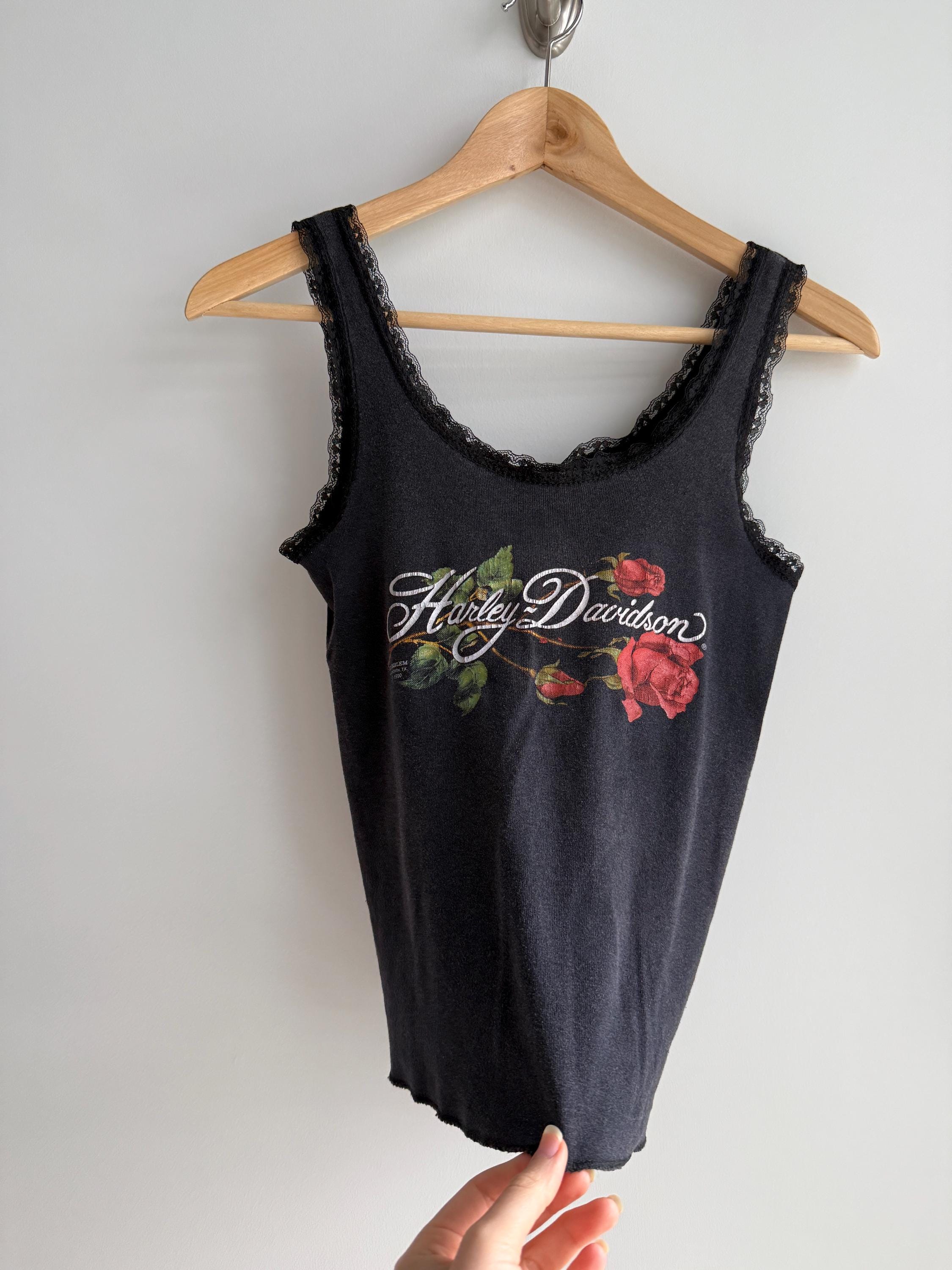 Y2K Harley-Davidson ハーレー vintage タンクトップ Vintage Harley Davidson Lace Tank Top Motorcycle Tank Top Rose