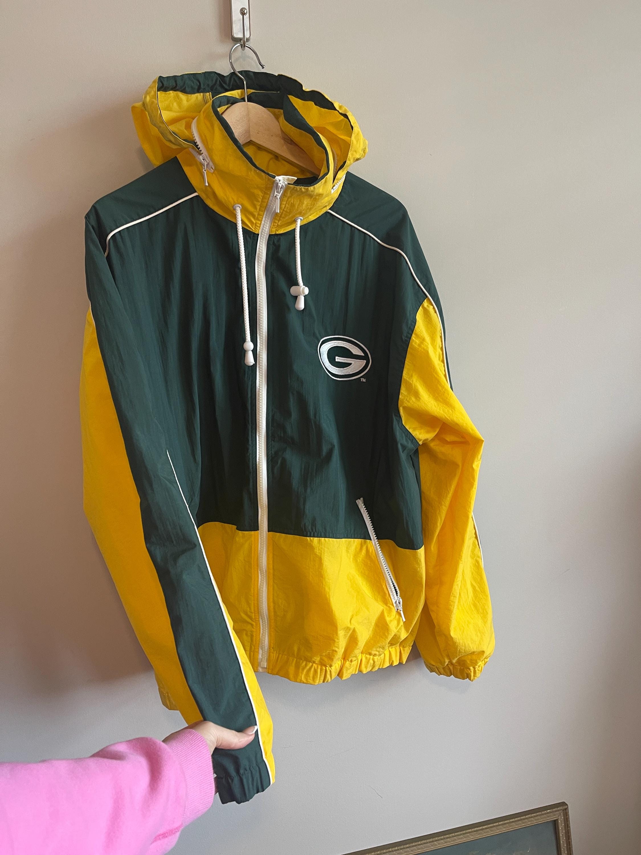 Vintage 90s Green Bay Packers Jacket With Zip up Coat Retro Packer
