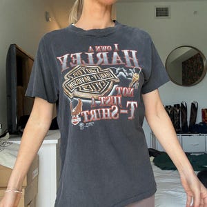 Rare Harley Davidson vintage shirt “ i don’t just own this Harley shirt I own a Harley” 1980s classic soft trendy image 9
