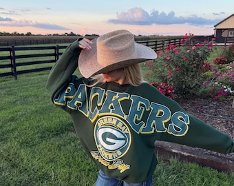 SUPER RARE Vintage 1995 Packers Sweatshirt Letters Across Chest