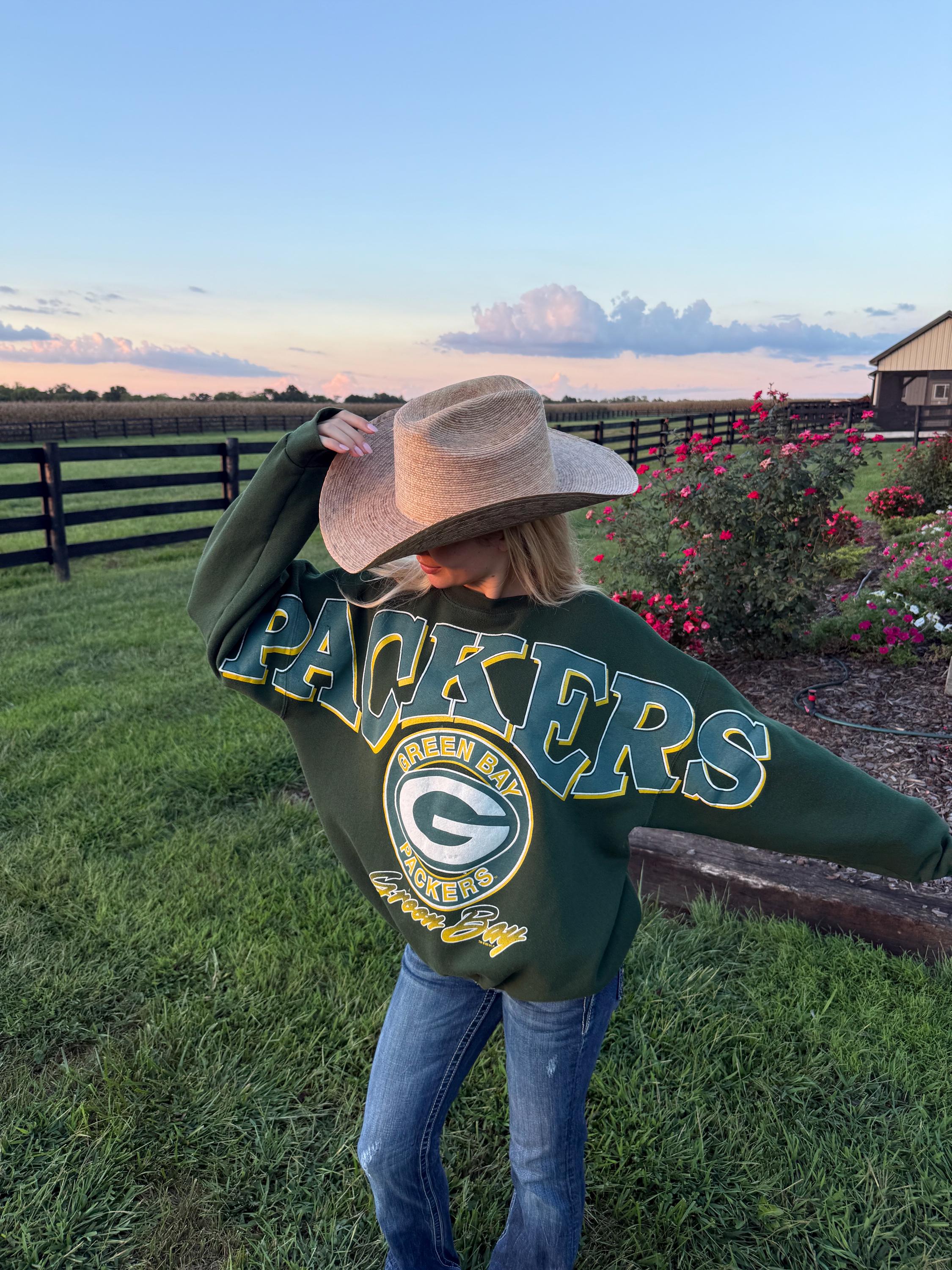 SUPER RARE Vintage 1995 Packers Sweatshirt Letters Across Chest