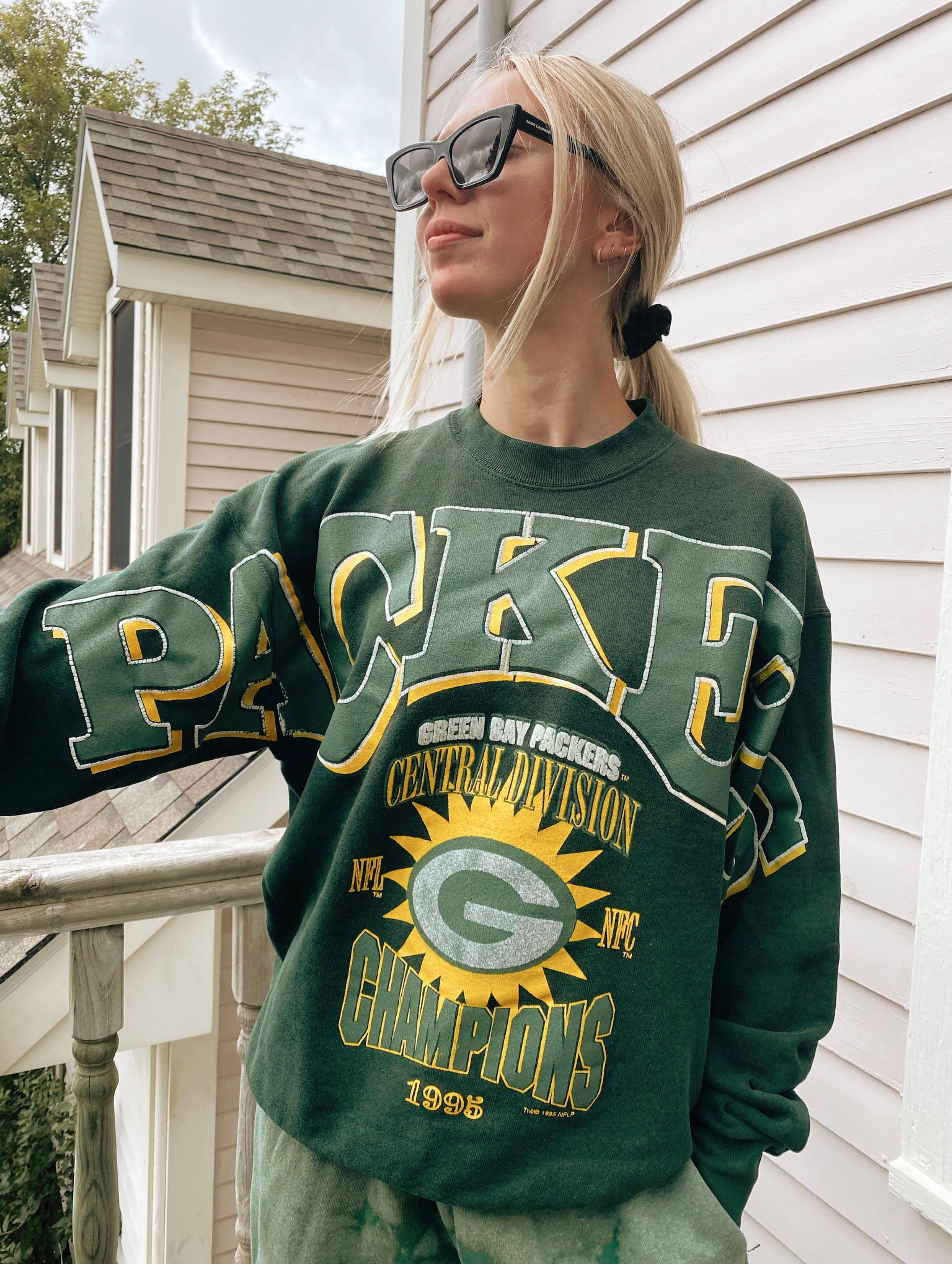 RARE Vintage 90s Packers Sweatshirt Green Bay Football NFL 