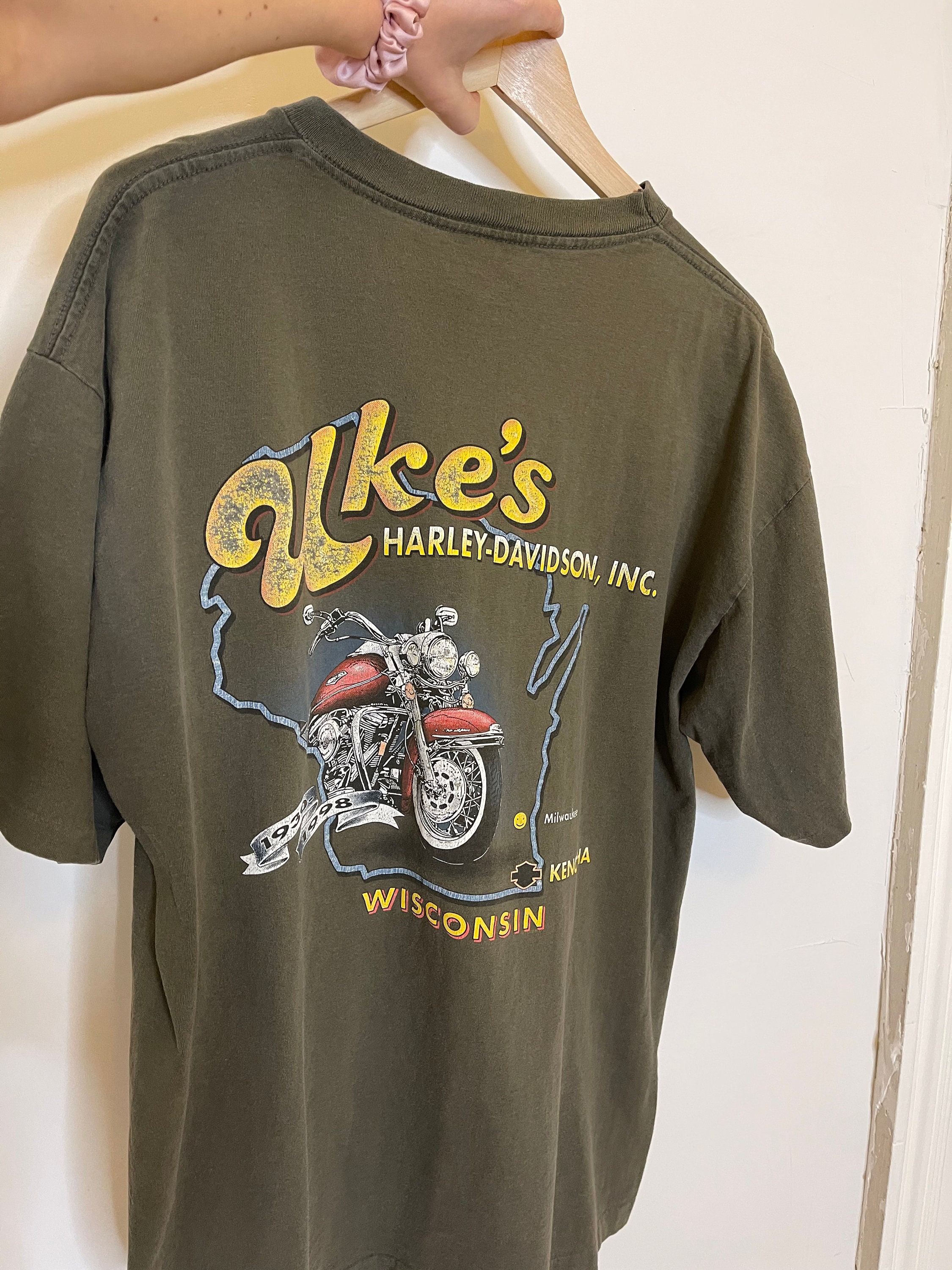 トップス Haley-Davidson 90s super fade Tshirt Vintage 90s Harley Davidson Shirt Motorcycle Ukes Distressed