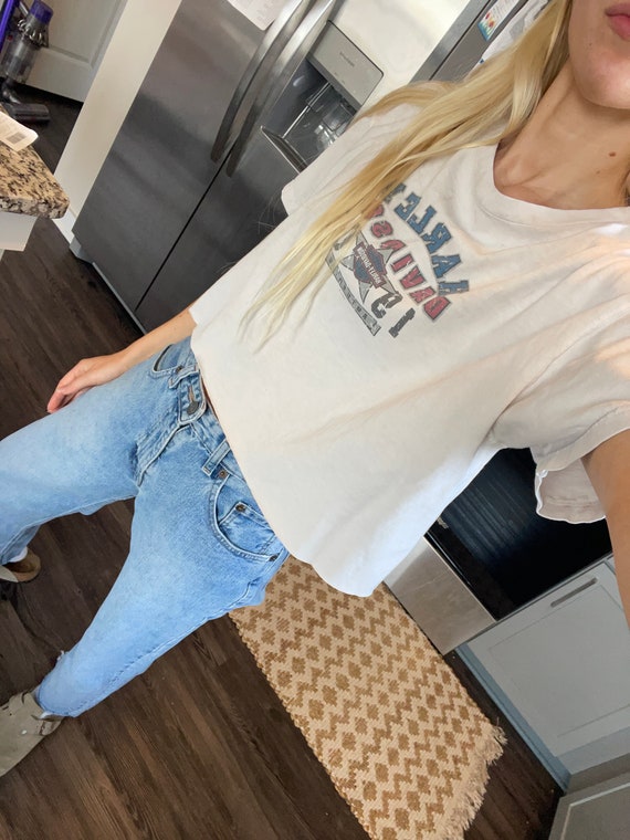 harley davidson crop top vintage
