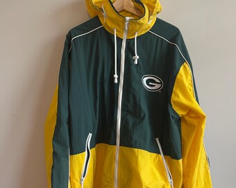 Vintage 90s Green Bay Packers Jacket With Zip up Coat Retro Packer